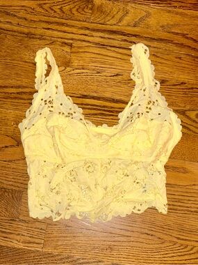 Yellow Aerie Eyelet Crop Top